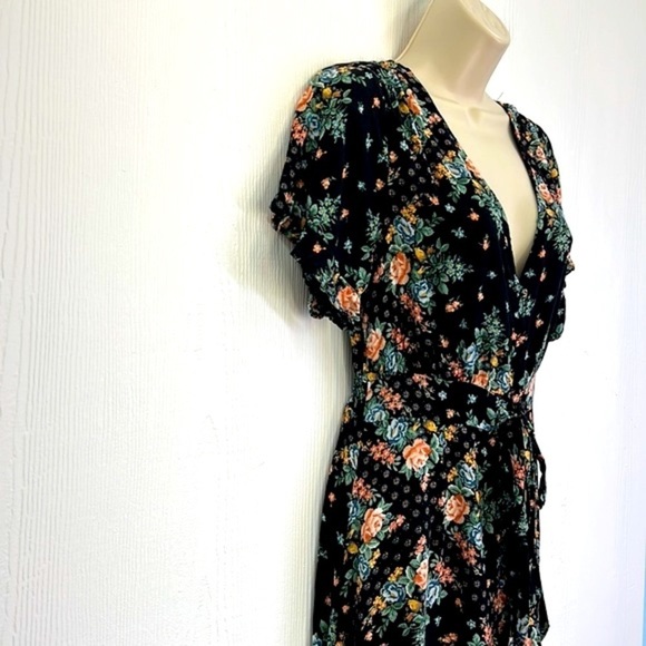 O’Neill - Nicole Floral Colorful Short Sleeve Button Down Midi Dress Size Small - Picture 4 of 12